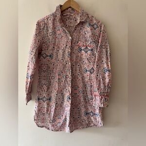 Victorias Secret The Mayfair Cotton Modal Night Gown Sleepshirt Paisley Pattern